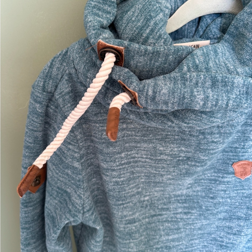 Naketano 🦌 teal velour hoodie size medium / small - Picture 2 of 9